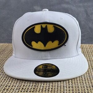 new era 59fifty 7 1/8 Batman Hat White Batman Logo